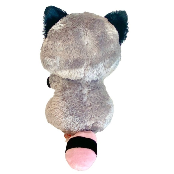 Ty Beanie Boo 8" Raccoon with Pink Sparkly Eyes "Rocco" Children Toy Collector - Picture 3 of 8